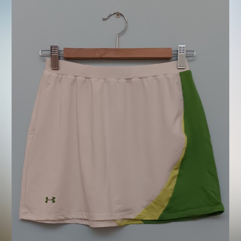 Under Armour Women's Sports Skirt White Green Yellow Stripes S